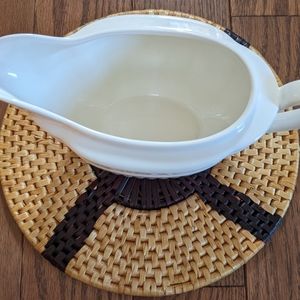 Vintage Mikasa Italian Countryside White Gray Boat.